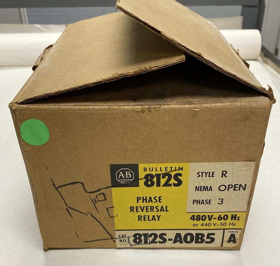Used ALLEN BRADLEY,812S-AOB5,SER A PHASE REVERSAL RELAY 3PH 440V/480V 50/60HZ NEW