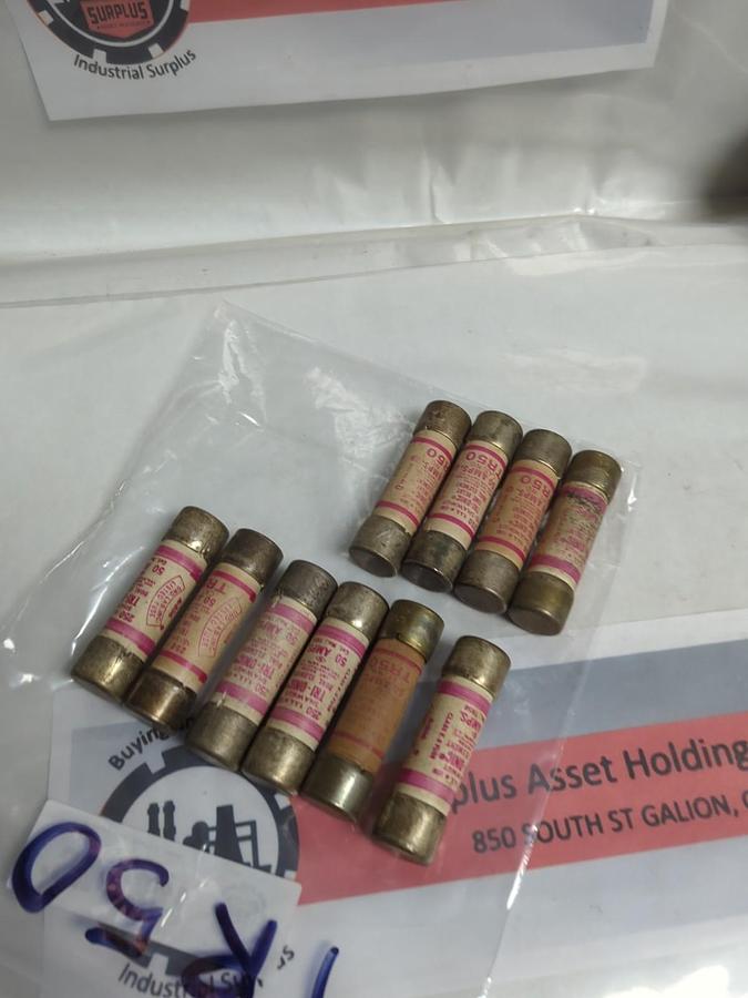 Used GOULD SHAWMUT,TR-50,TRI-ONIC 50 AMP FUSE LOT OF 10 PRE-OWNED