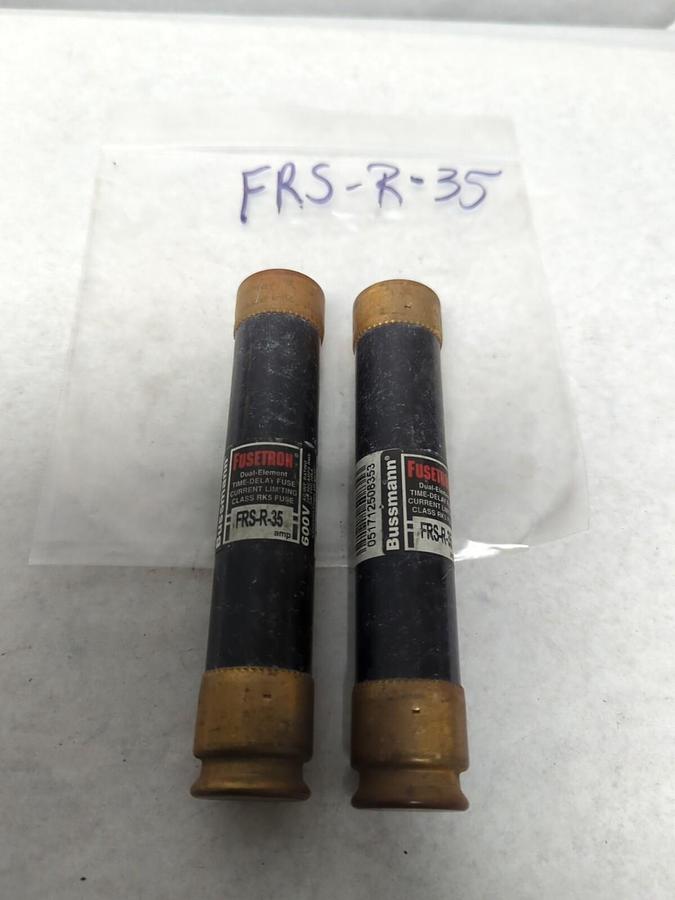 Used COOPER BUSSMANN,FRS-R-35,FUSETRON 35 AMP FUSE LOT OF 2 PRE-OWNED