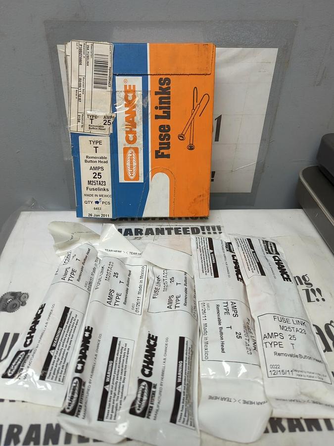 HUBBELL-CHANCE,M25TA23,TYPE-T FUSE LINK REMOVEABLE HEAD 23 IN LENGTH LOT OF 5