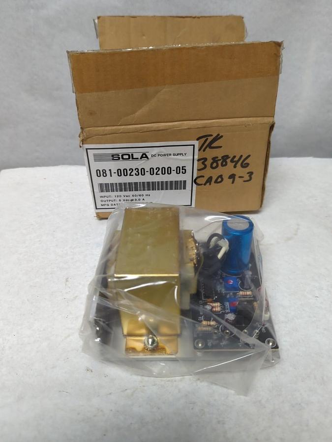 SOLA,081-00230-0200-05,POWER SUPPLY 120VAC 50/60HZ NOS