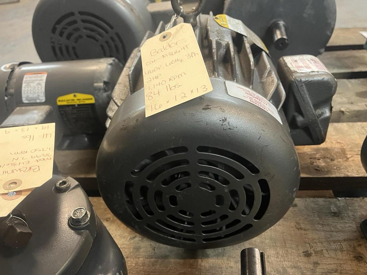 Used BALDOR,M3664T,MOTOR 2HP 1140RPM 184T 3PH