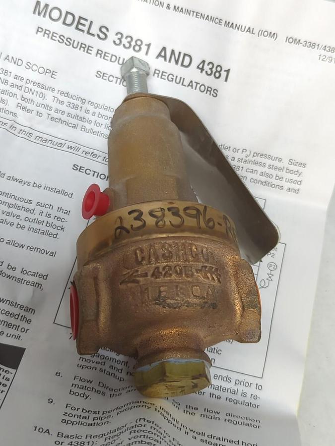 CASHCO,3381,PRESSURE REGULATOR VALVE 3/8 IN NPT 70-140 PSI