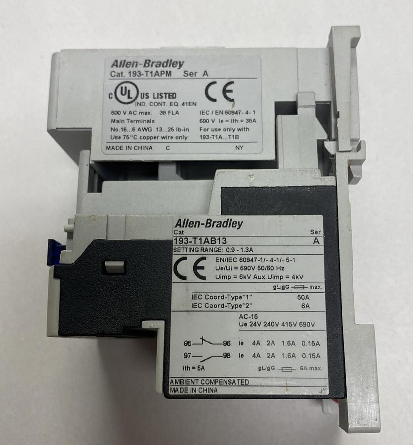 Used ALLEN BRADLEY,193-T1AB13,SER A THERMAL OVERLOAD RELAY