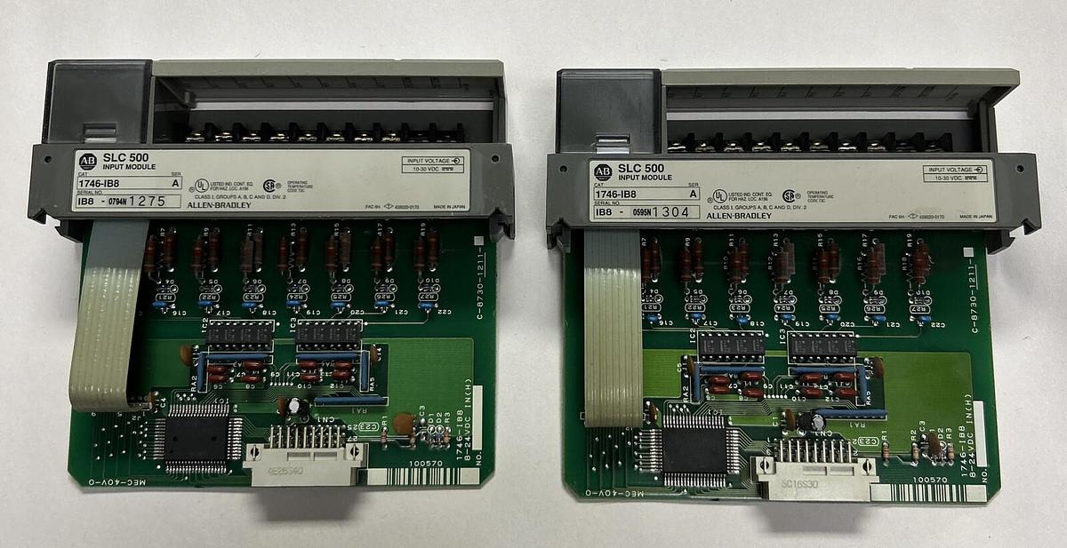 Used ALLEN BRADLEY,1746-IB8,SER A INPUT MODULE LOT OF 2