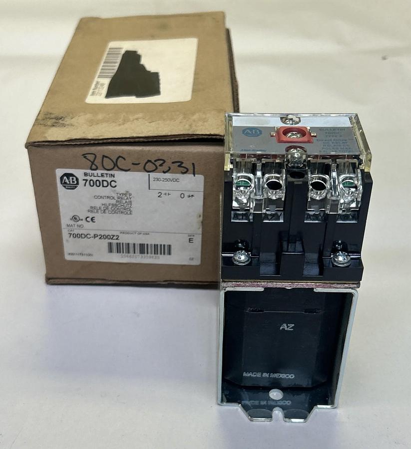 ALLEN BRADLEY,700DC-P200Z2,CONTROL RELAY 230-250VDC NOS