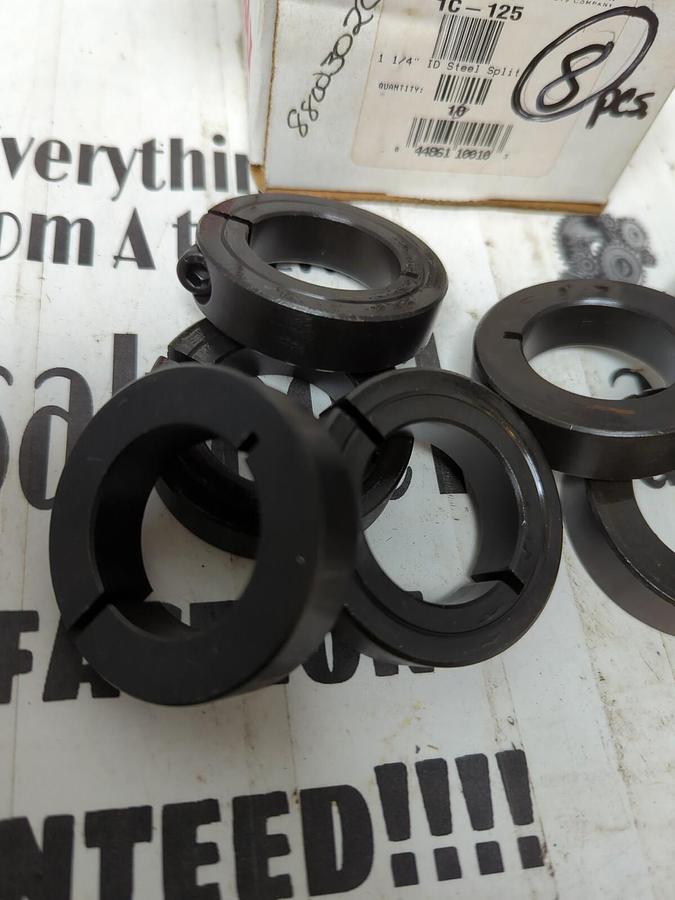 CLIMAX,1C-125,1-PIECE CLAMPING COLLAR 1-1/4 INCH X2-1/16 INCH LOT OF 8 NOS