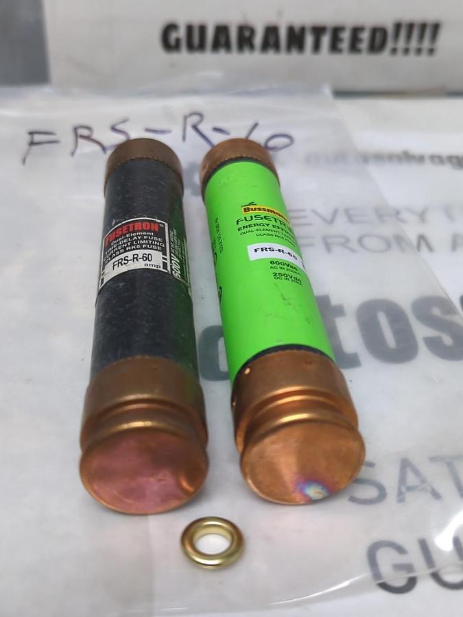 COOPER BUSSMANN,FRS-60,FUSETRON 60 AMP FUSE LOT OF 2 NOS