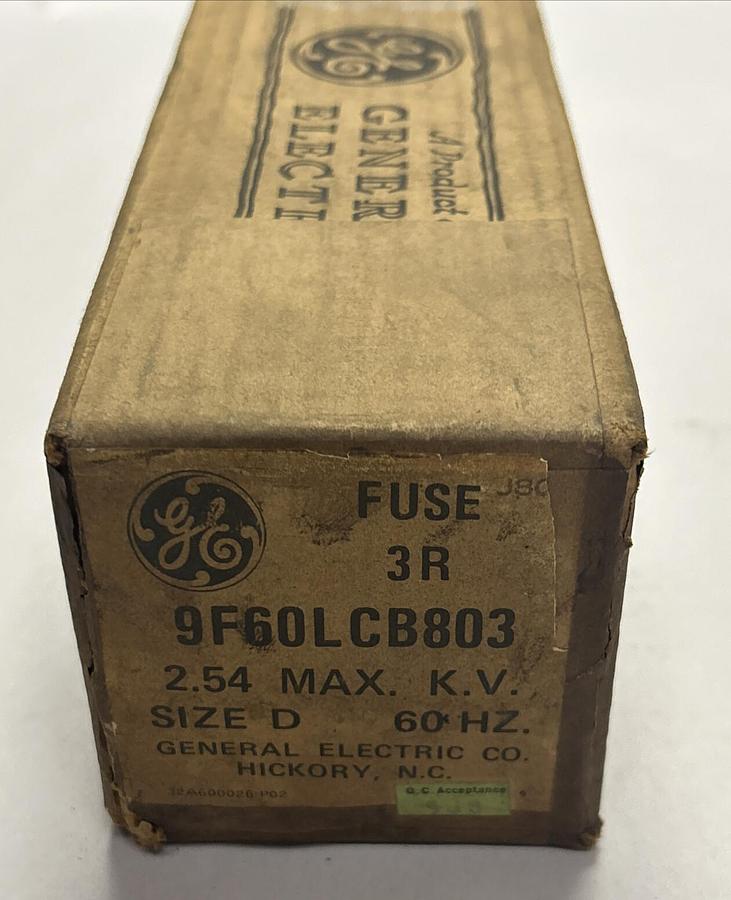 GENERAL ELECTRIC,9F60LCB803,FUSE 2.54KV MAX 60HZ NOS