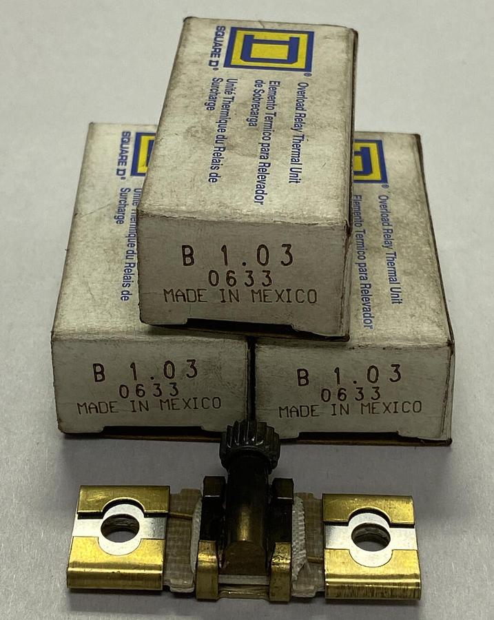 SQUARE D,B1.03,OVERLOAD HEATER ELEMENT LOT OF 3 NEW