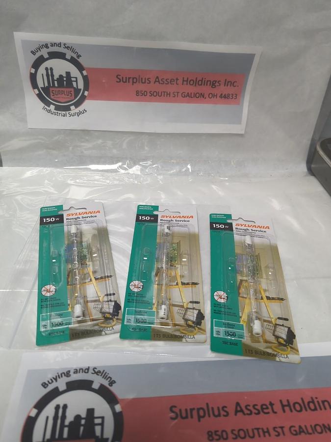 SYLVANIA,X17357,T3 HALOGEN BULB LOT OF 3 NOS