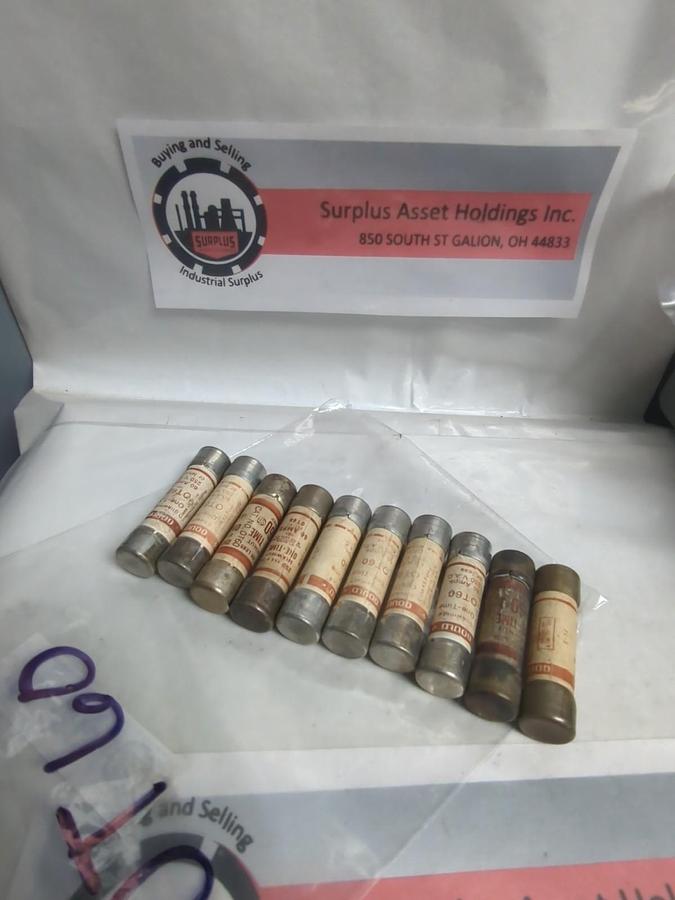 Used GOULD SHAWMUT,OT60,ONE-TIME FUSE 60 AMP LOT OF 10 PRE-OWNED