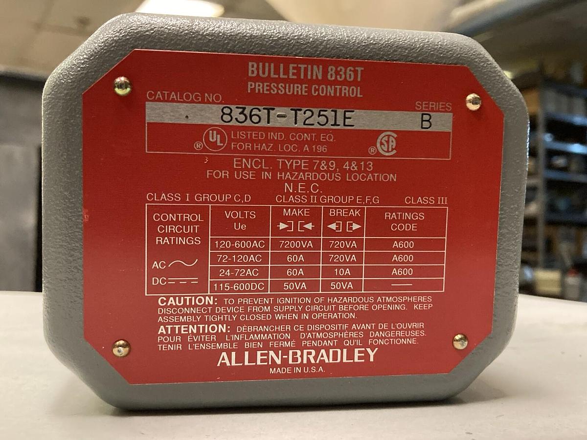 Allen Bradley,836T-T251E,Pressure Control Switch Series B
