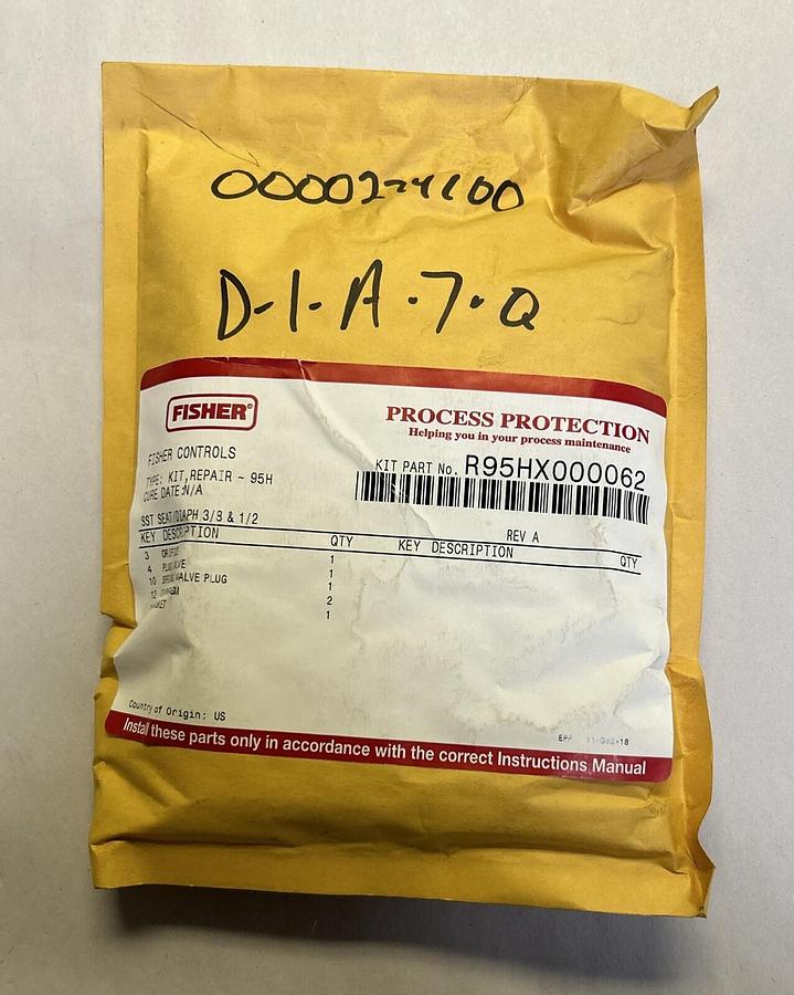 Used FISHER,R95HX000062,REPAIR KIT NEW