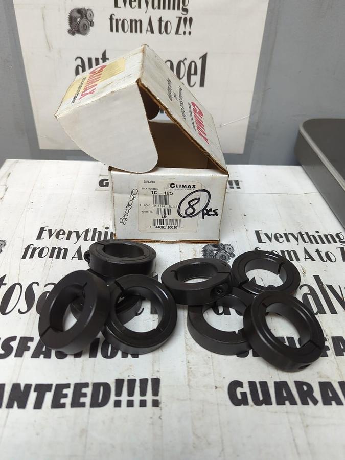 CLIMAX,1C-125,1-PIECE CLAMPING COLLAR 1-1/4 INCH X2-1/16 INCH LOT OF 8 NOS