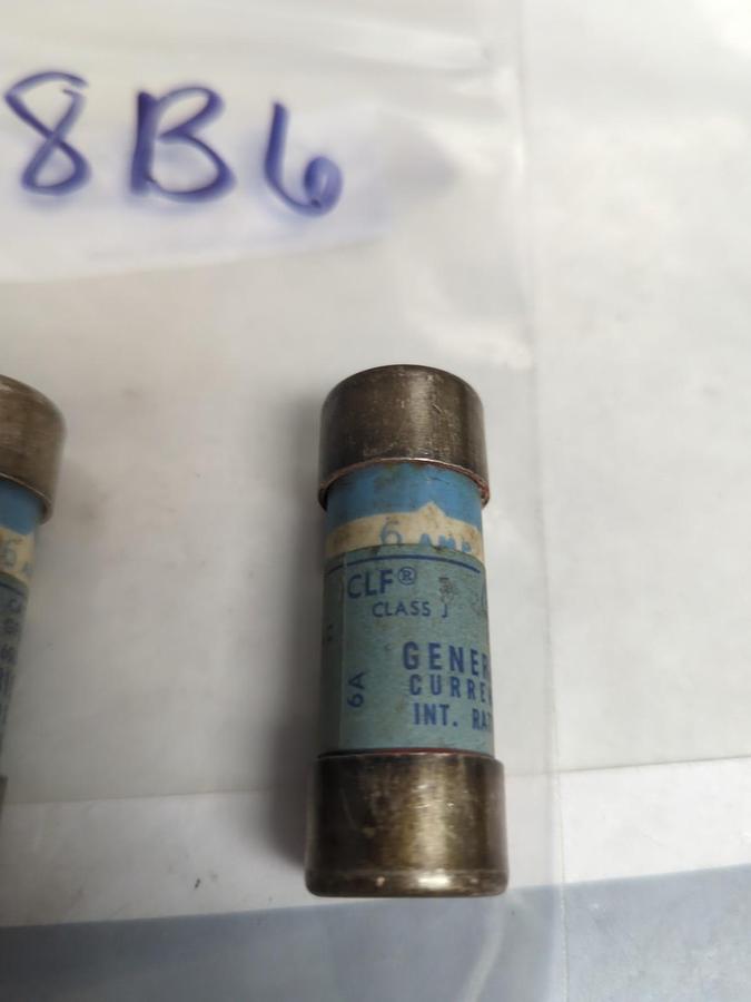 Used GE,GF8B6,CLF FUSE 6 AMP LOT OF 3 PRE-OWNED