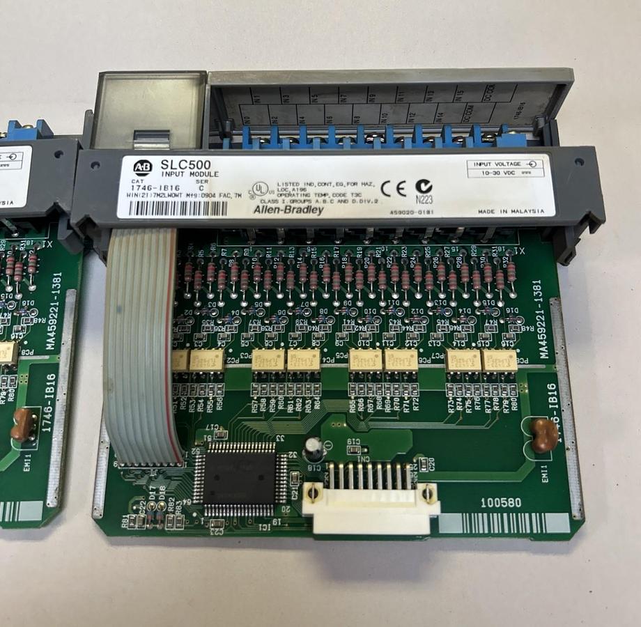 Used ALLEN BRADLEY,1746-IB16,SER C SLC500 INPUT MODULE LOT OF 2