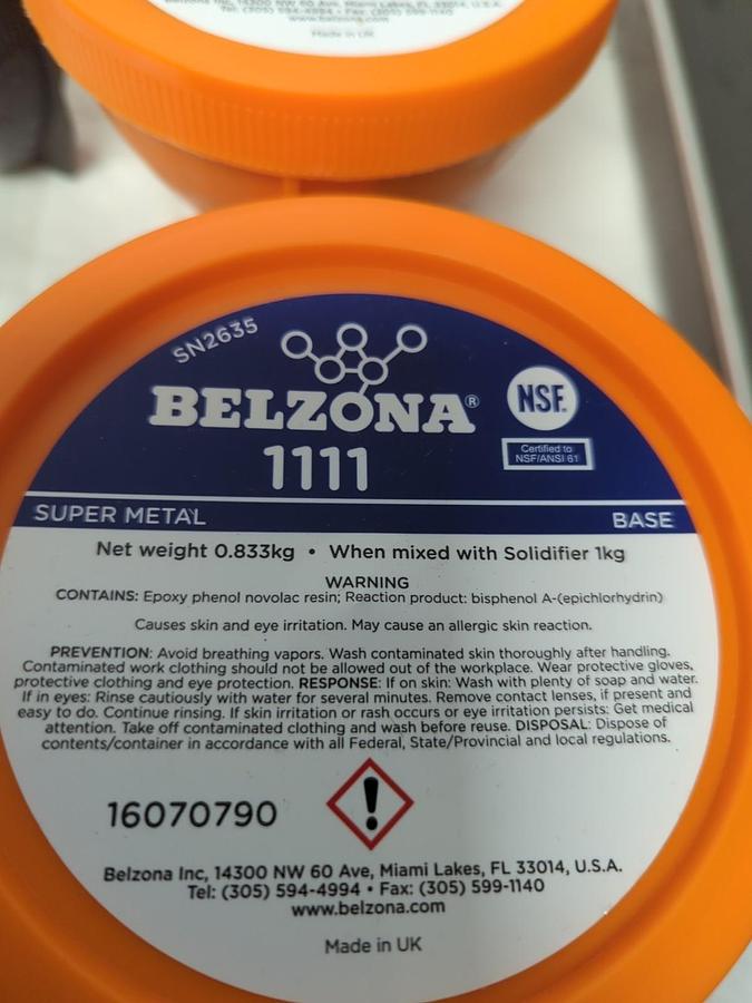BELZONA,1111,SUPER METAL BASE & SOLIDIFIRE SET PACKAGE OF 2 SETS NOS