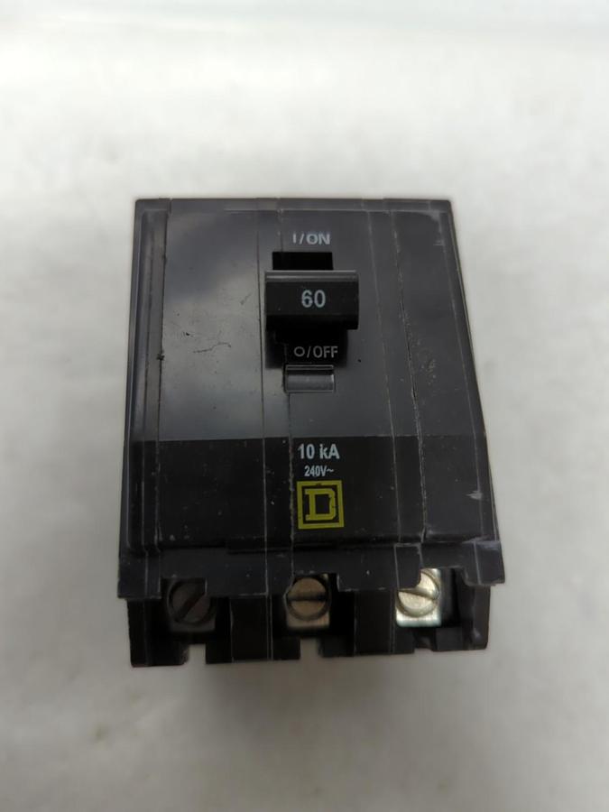 Used SQUARE D,QOB60,CIRCUIT BREAKER 60 AMP 3-POLE PRE-OWNED