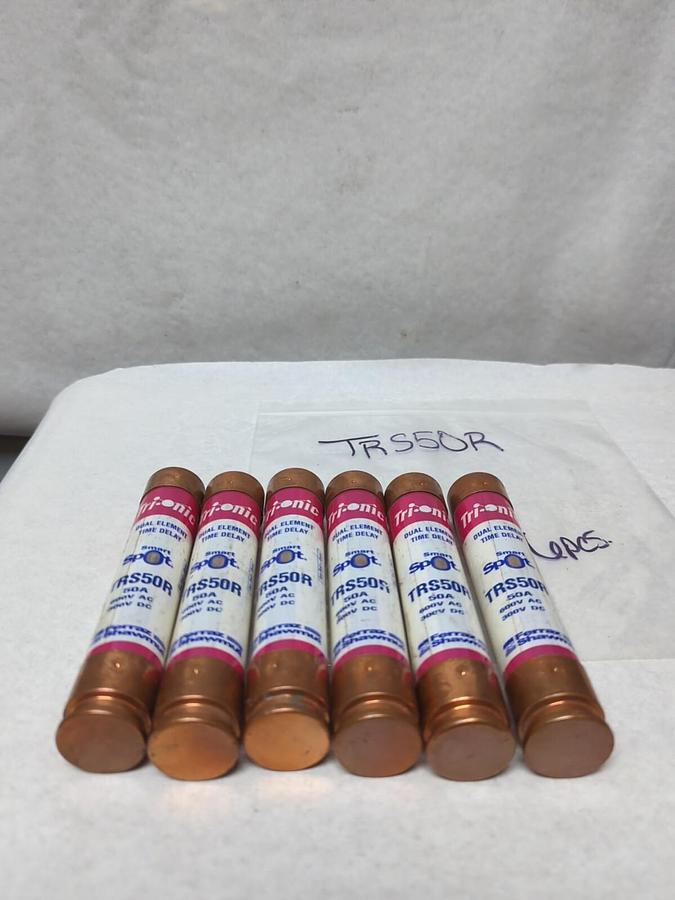 FERRAZ SHAWMUT,TRS50R,SMART SPOT 50 AMP FUSE LOT OF 6 NOS