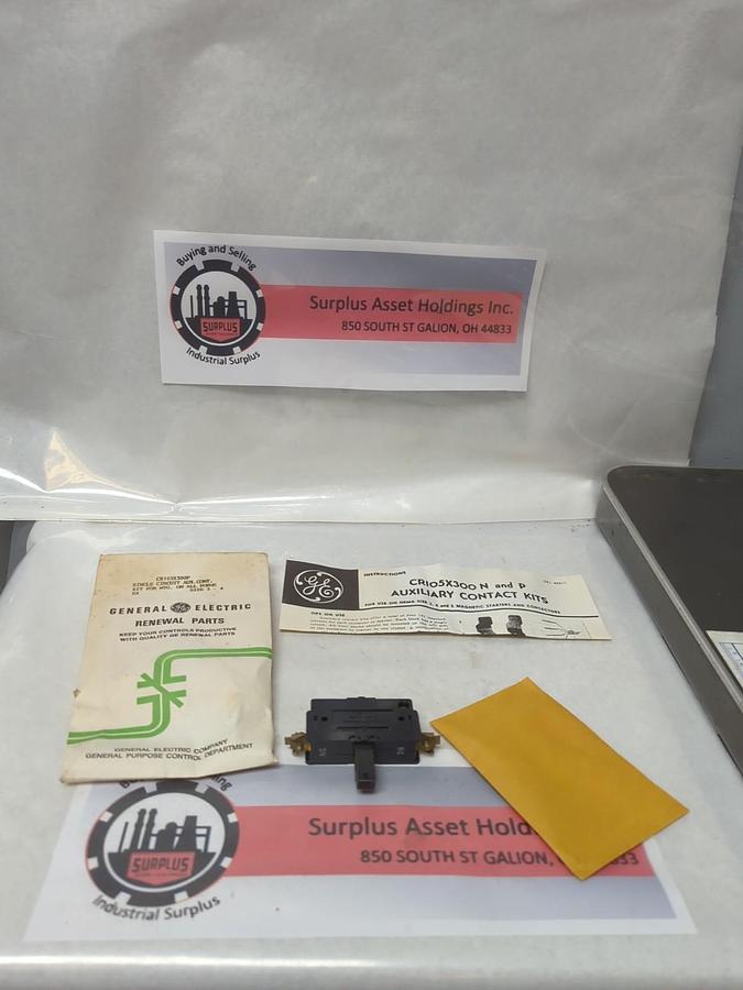 GENERAL ELECTRIC,CR105X300P,SINGLE CIRCUIT AUX CONTACT KIT FOR SIZE 3-4 NOS