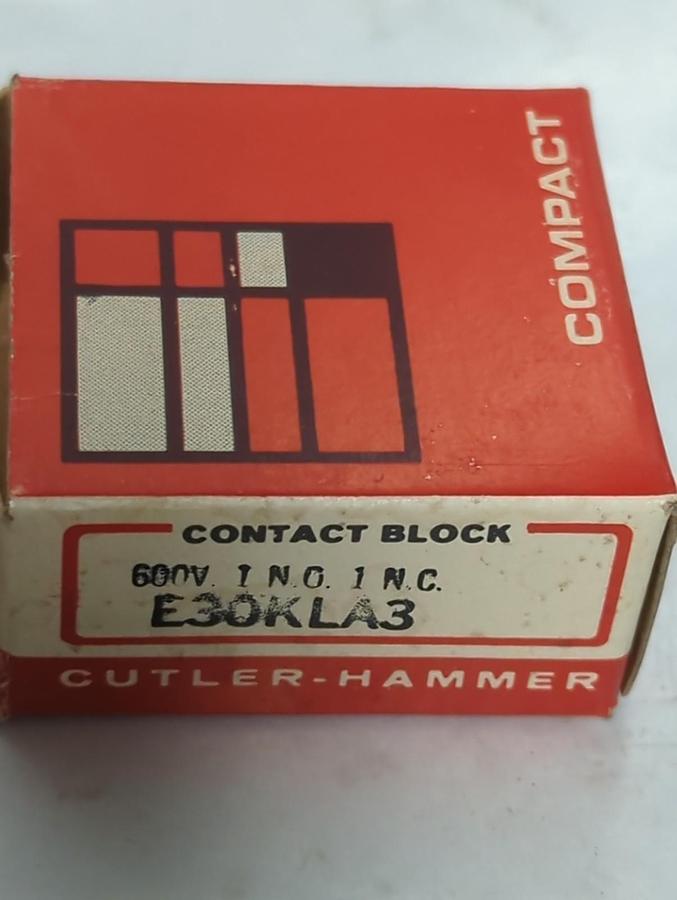 CUTLER HAMMER,E30KLA3,CONTACT BLOCK 600V NOS
