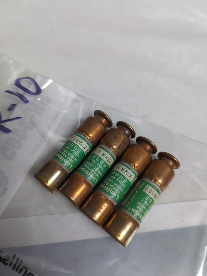 Used COOPER BUSSMANN,KTN-R-10,LIMITRON 10 AMP FUSE LOT OF 4 PRE-OWNED