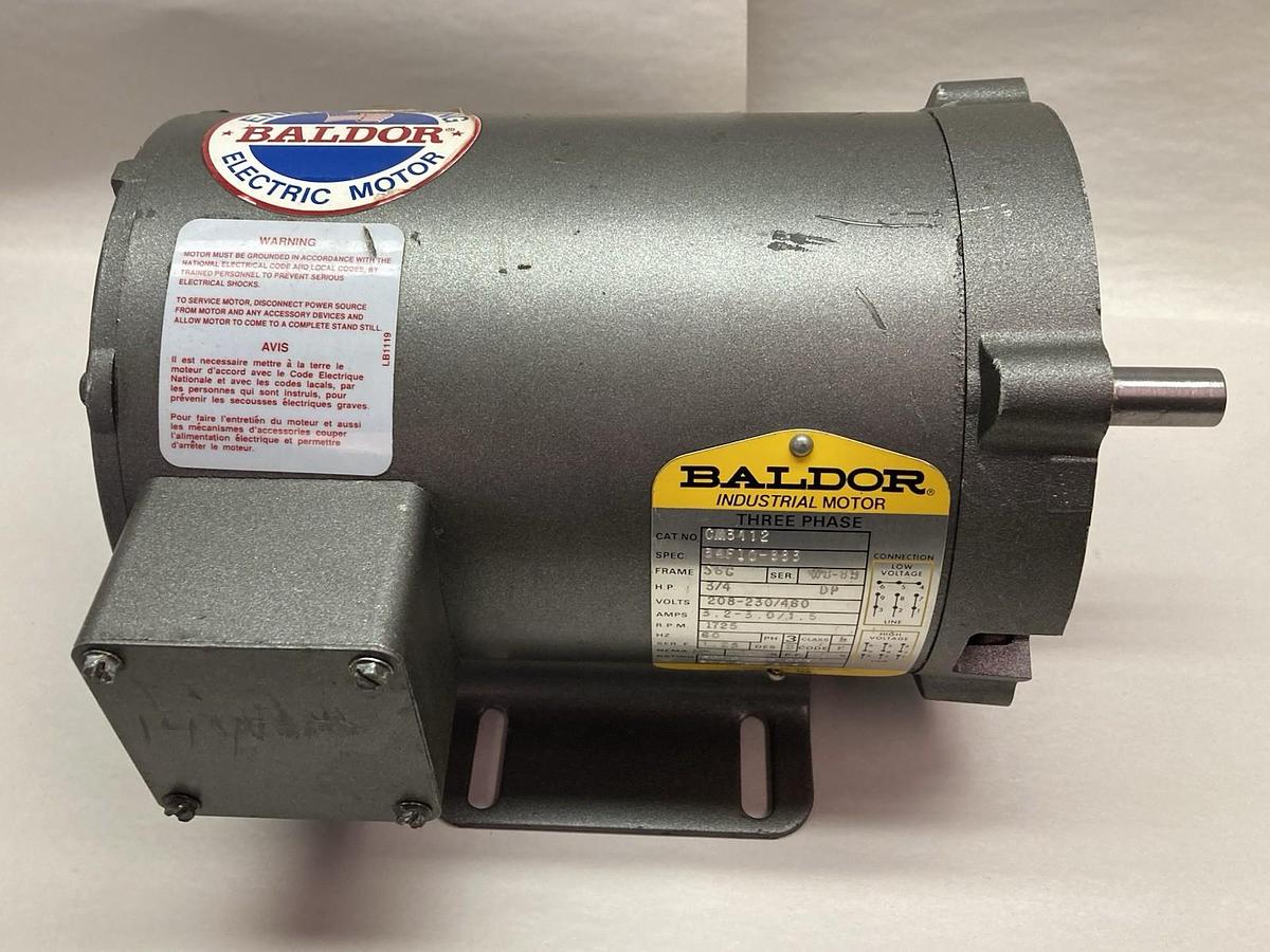 Baldor,CM3112,3-Phase Motor Frame 56C 1725RPM 3/4Hp 60Hz