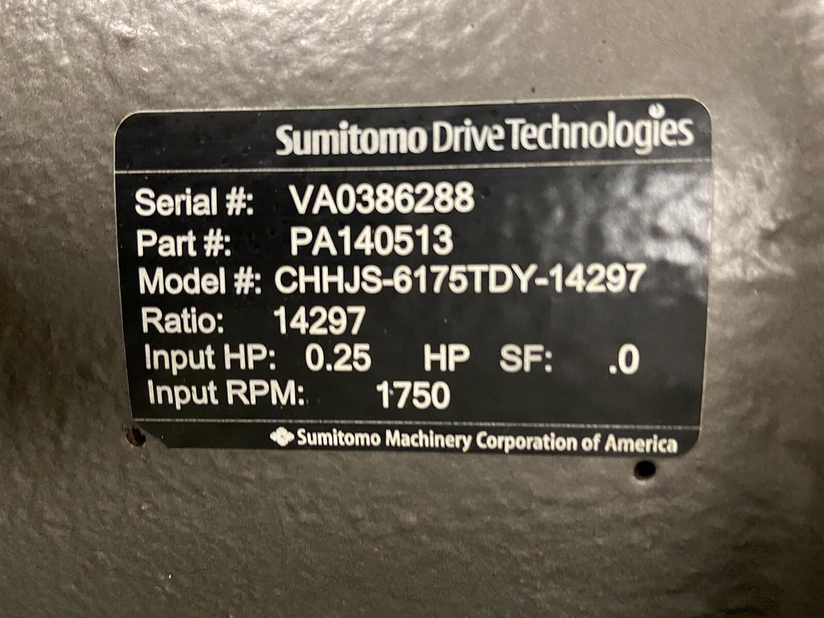 Used Sumitomo,CHHJS-6175TDY-14297,Ratio 14297 Input 1/4Hp 1750RPM