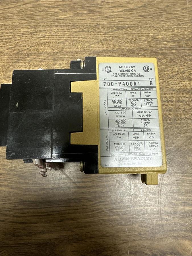 Used Allen Bradley,700-P400A1,Control Relay