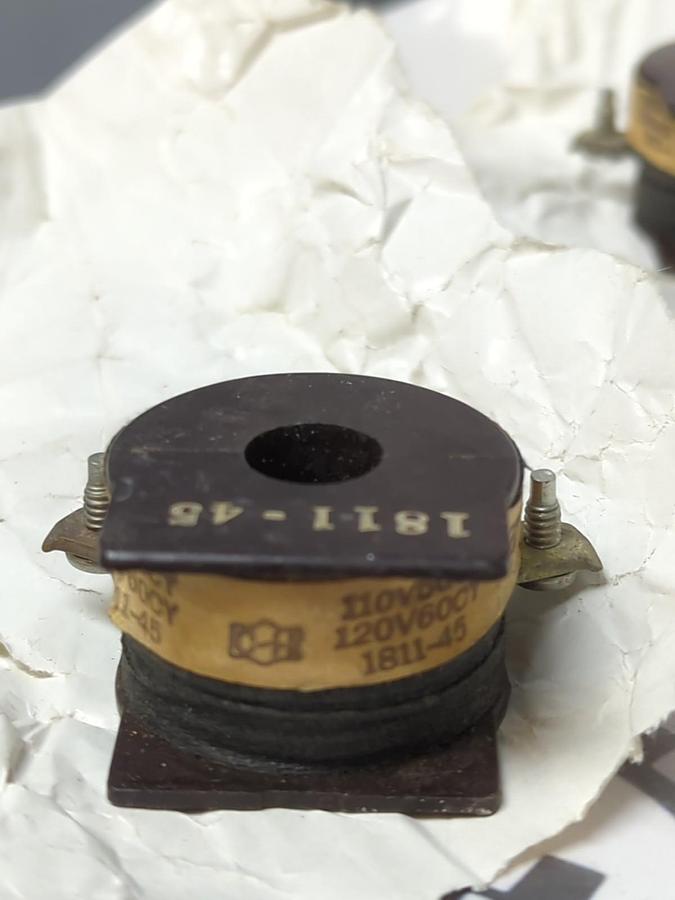 Used CUTLER-HAMMER,1811-45,COIL 110V 50HZ/CY 120V 60HZ/CY LOT OF 4 PRE-OWNED