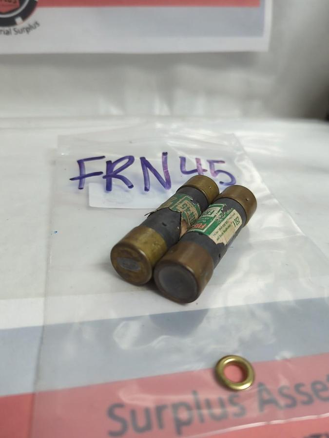 Used COOPER BUSSMANN,FRN-45,FUSETRON 45 AMP FUSE LOT OF 2 PRE-OWNED