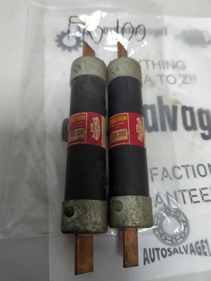COOPER BUSSMANN,FRS-100,FUSETRON 100 AMP FUSE LOT OF 2 NOS