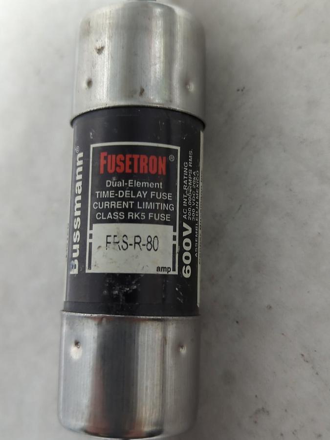 Used COOPER BUSSMANN,FRS-R-80,FUSETRON 80 AMP FUSE PRE-OWNED