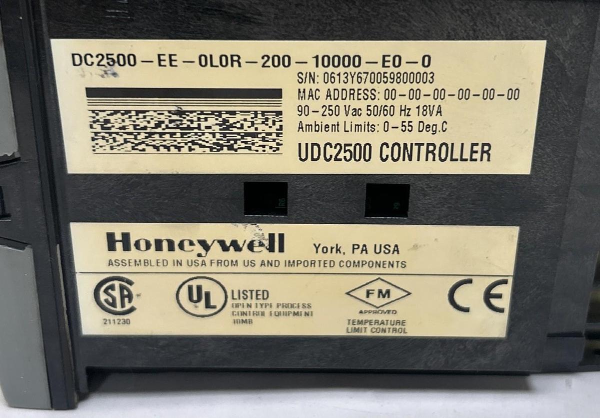 Used HONEYWELL,DC2500-EE-0L0R-200-10000-E0-0,UNIVERSAL DIGITAL CONTROLLER
