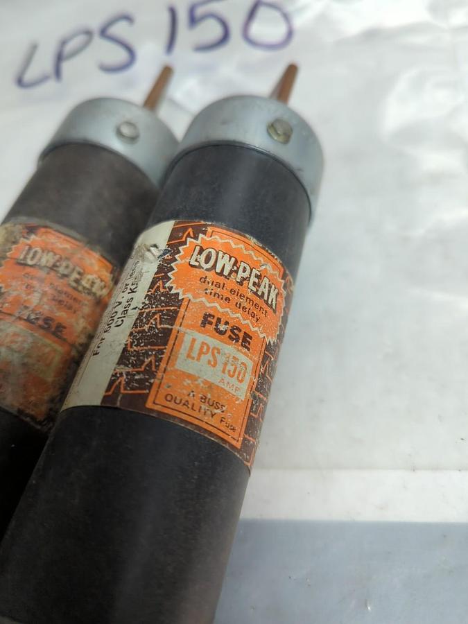Used COOPER BUSSMANN,LPS-150,LOW-PEAK FUSE 150 AMP LOT OF 2 PRE-OWNED