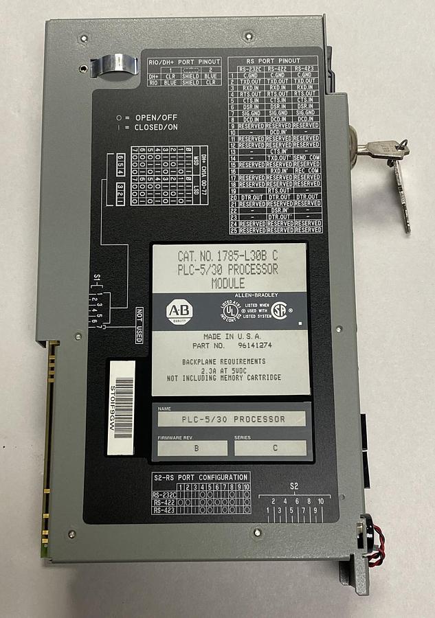 Used ALLEN BRADLEY,1785-L30B,SER C PLC-5/30 PROCESSOR MODULE