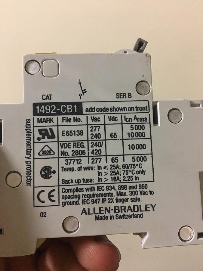 Allen Bradley,1492-ACB / 1492-CB1,Circuit Breaker Series B 6A G060 H1  Lot Of 3