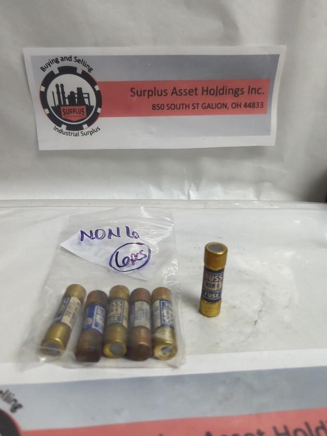 Used COOPER BUSSMANN,NON6,ONE-TIME 6 AMP FUSE LOT OF 6 PRE-OWNED