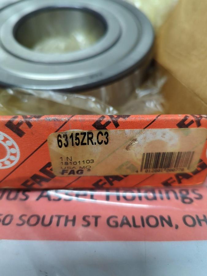 FAG,6315ZR.C3,DEEP GROOVE BALL BEARING NOS