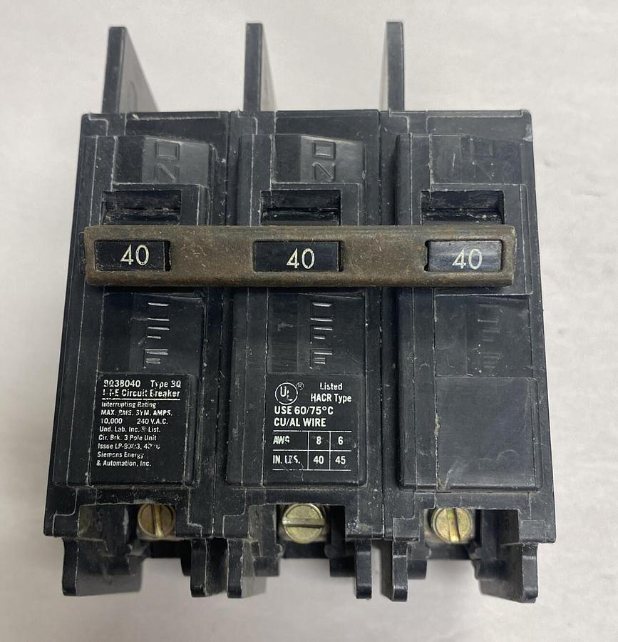 Used ITE SIEMENS,BQ38060,Circuit Breaker 60 AMP 240V Lot Of 3