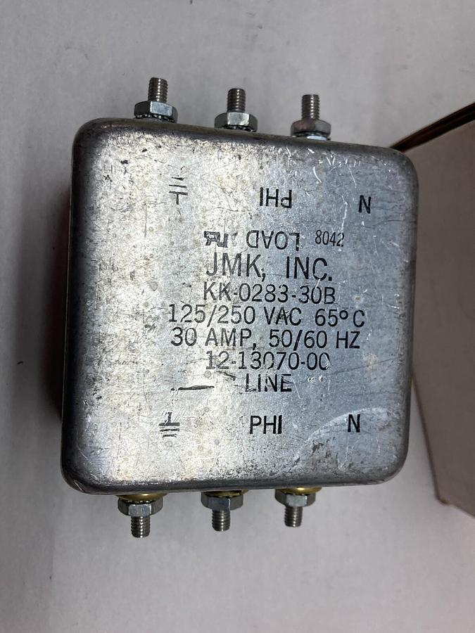 Used JMK,KK-0283-30B,Line Filter 125/250Vac 30A 50/60Hz
