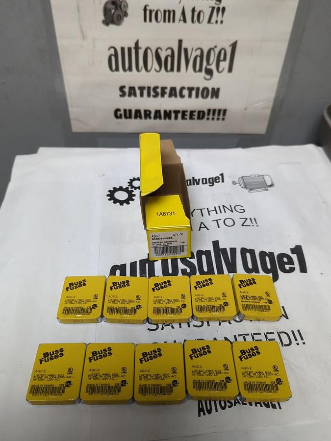 COOPER BUSSMANN,AGC-2,GLASS FUSES BOX OF 50 NEW