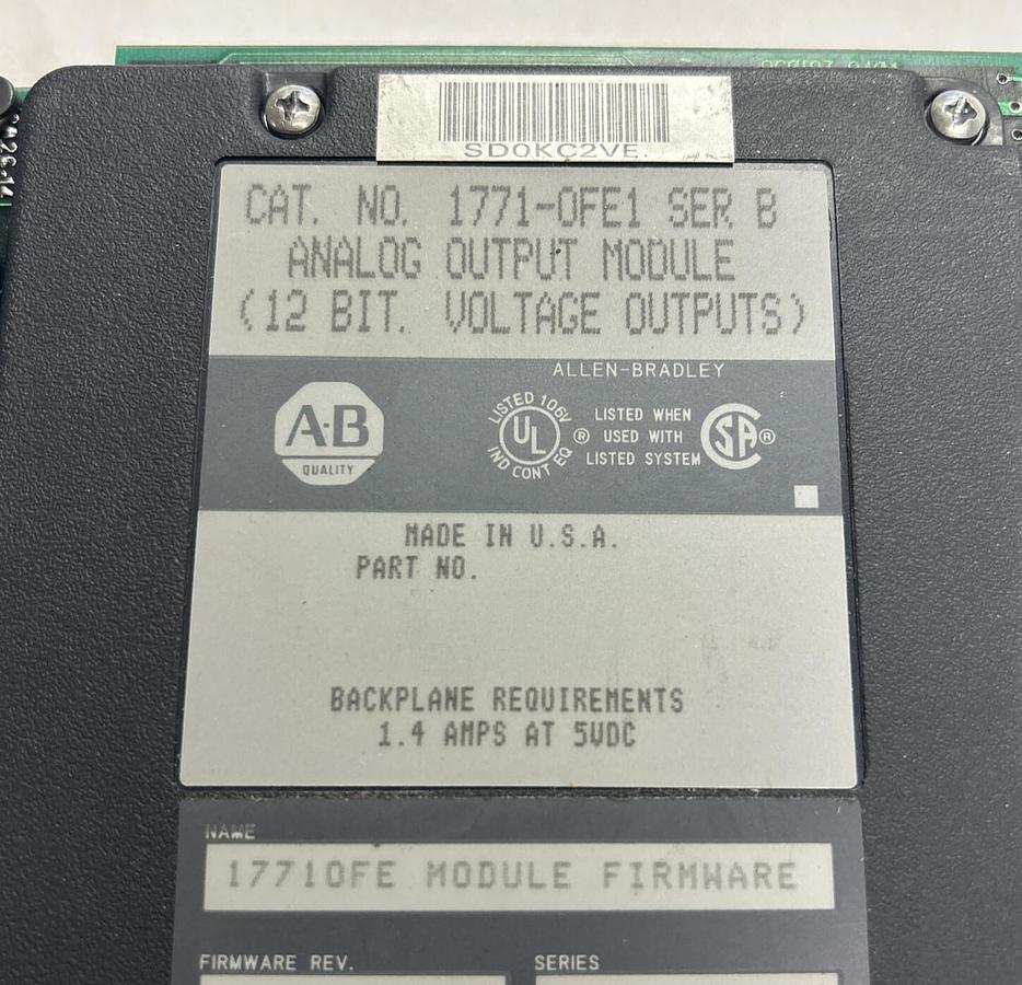 Used ALLEN BRADLEY,1771-OFE1,SER B ANALOG OUTPUT MODULE