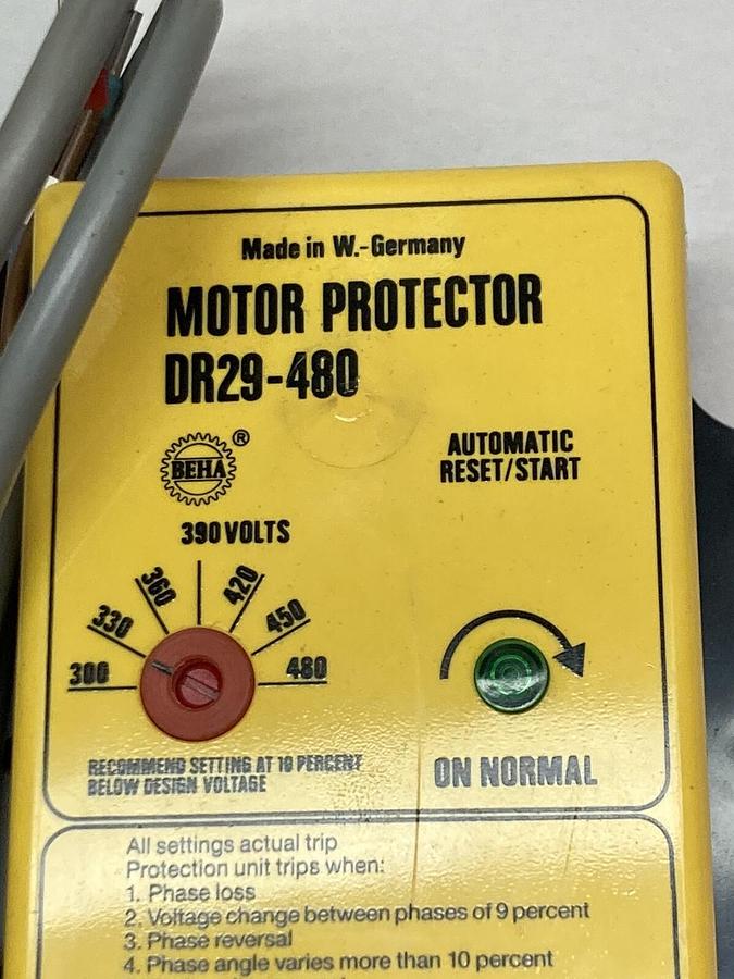 Beha,DR29-480,Motor Protector