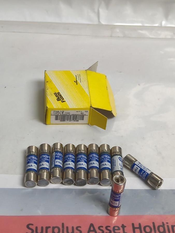 COOPER BUSSMANN,FNA-1/2,FUSETRON 1/2 AMP FUSES BOX OF 10 NOS