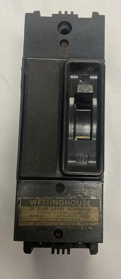 Used Westinghouse,AB DE-ION,Circuit Interrupter 25A 600V