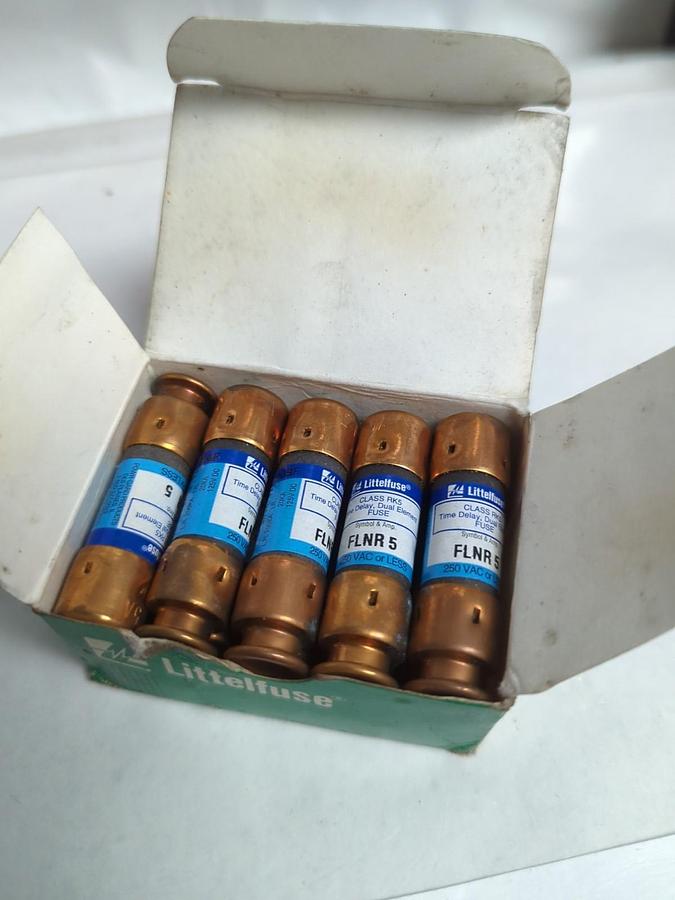 LITTELFUSE,FLNR5,POWR-GARD 5 AMP FUSE LOT OF 10 NOS