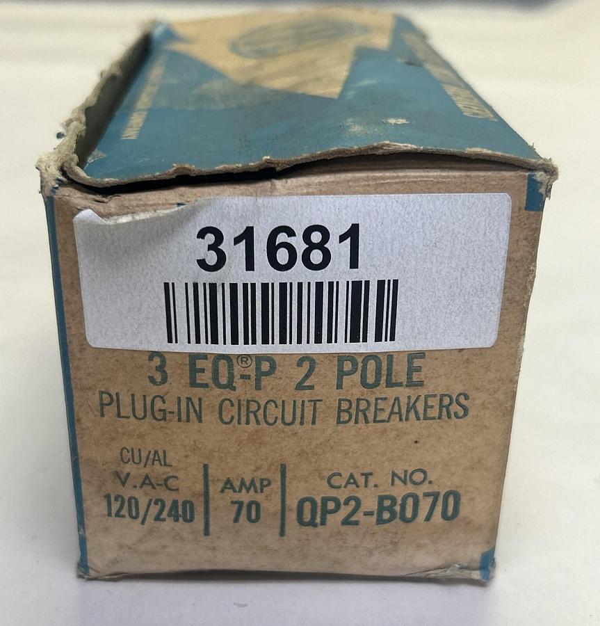 Used SIEMENS ITE,QP2-B070,CIRCUIT BREAKER 70A 120/240V 2P LOT OF 3