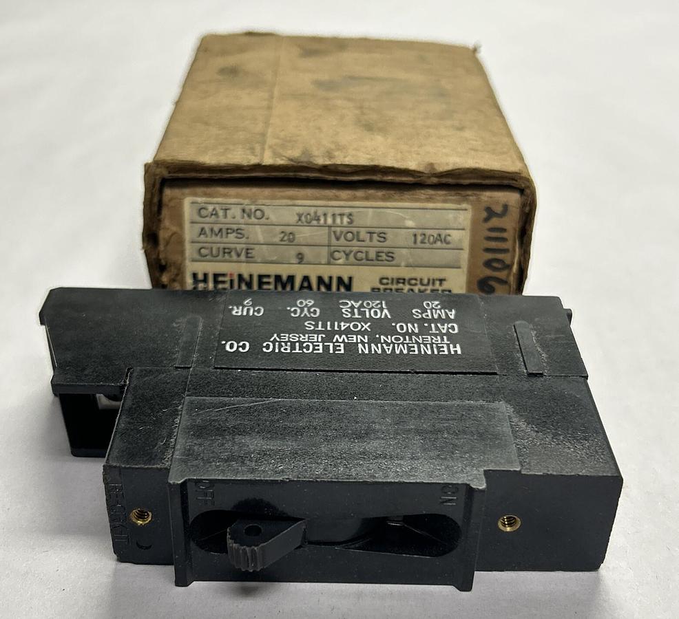 HEINEMANN,X0411TS,CIRCUIT BREAKER 20A 120V 1P NOS